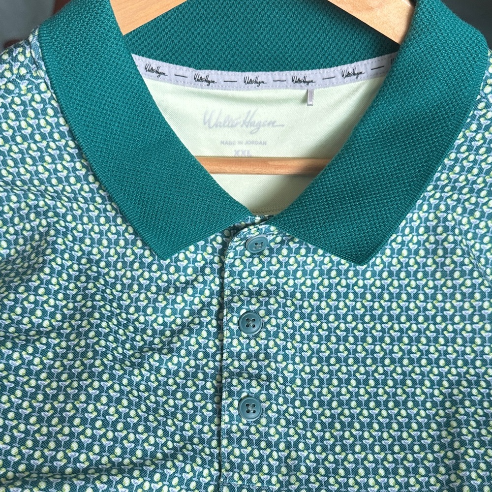Walter Hagen Green and Yellow Patterned Polo Shirt Size XXL New! - Picture 6 of 7